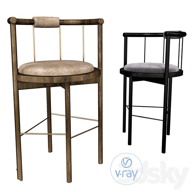 Lloyd bar stool 3DSMax File - thumbnail 1