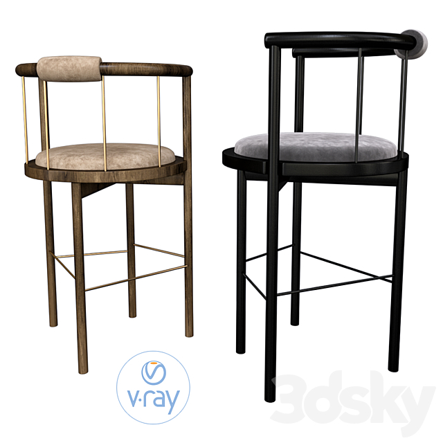 Lloyd bar stool 3DSMax File - thumbnail 2