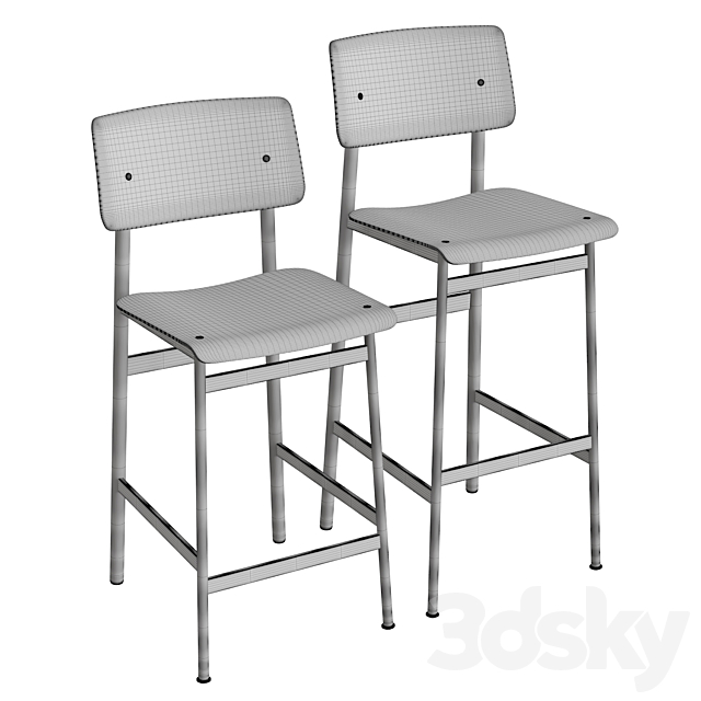 Loft bar stool 3DSMax File - thumbnail 2