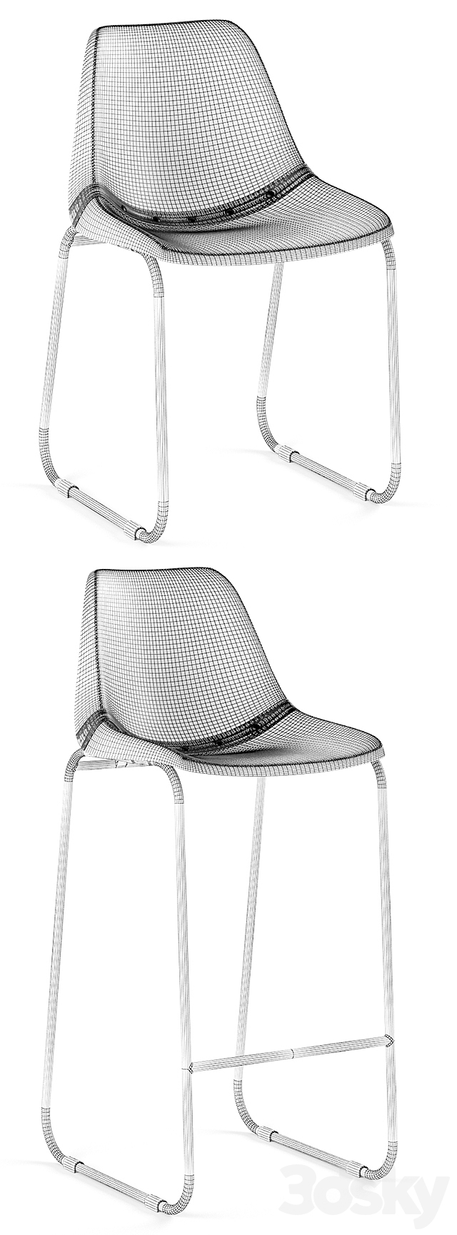 Loft Design chairs 007 and 014 model 3DS Max Model - thumbnail 3