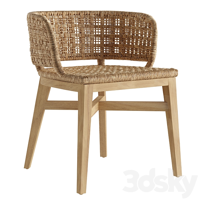 LoftDesigne 40614 Rattan Dining Chair 3ds Max - thumbnail 1