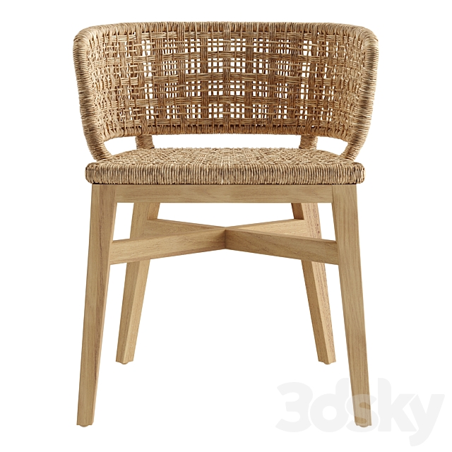 LoftDesigne 40614 Rattan Dining Chair 3ds Max - thumbnail 3