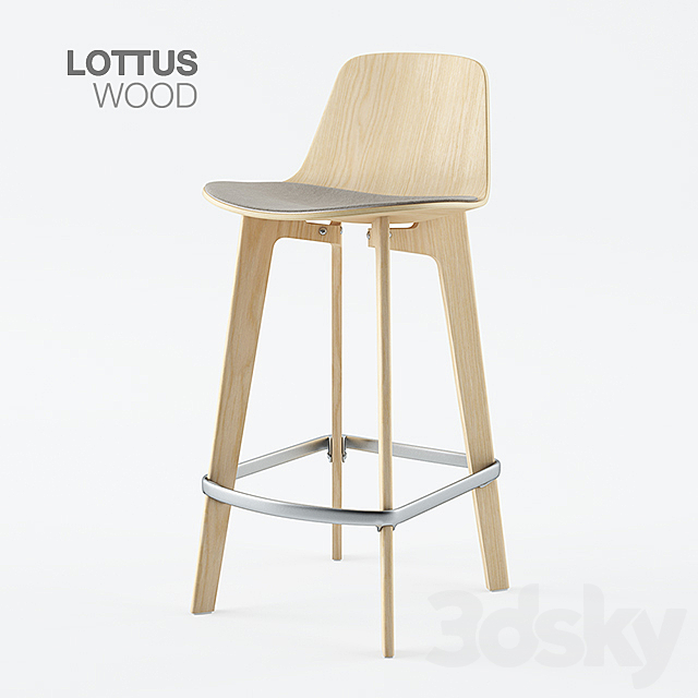 Lottus Wood Chair 3ds Max - thumbnail 1