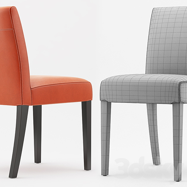 lowe-persimmon-leather-side-chair 3DS Max Model - thumbnail 2