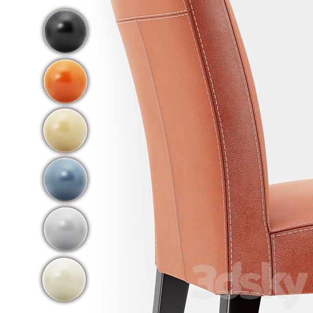 lowe-persimmon-leather-side-chair 3DS Max Model - thumbnail 3