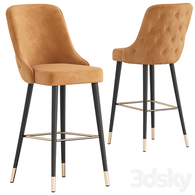 Lucia Bar Stool 3DS Max Model - thumbnail 1