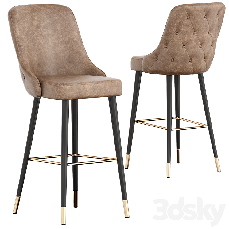 Lucia Bar Stool 3DS Max Model - thumbnail 2