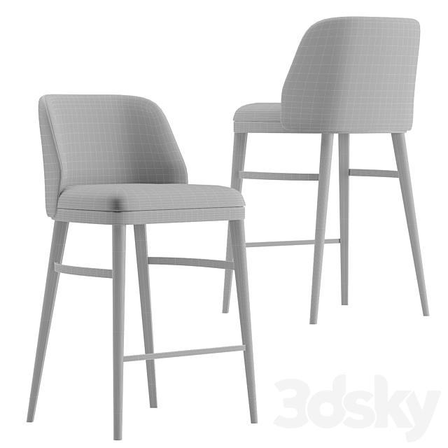 LUM Bar Stool 3DS Max Model - thumbnail 2