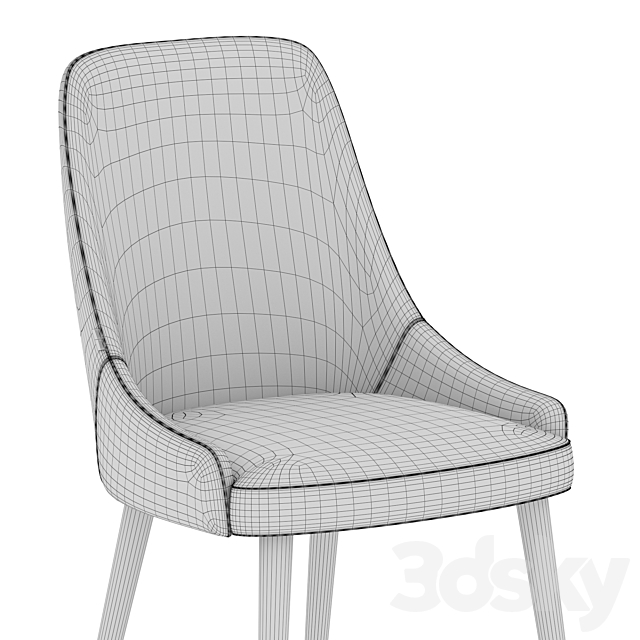 Luxdeco torre adima side chair 3DS Max Model - thumbnail 2