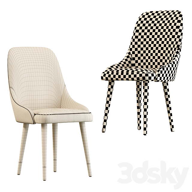 Luxdeco Torre Adima side chair 3DSMax File - thumbnail 5