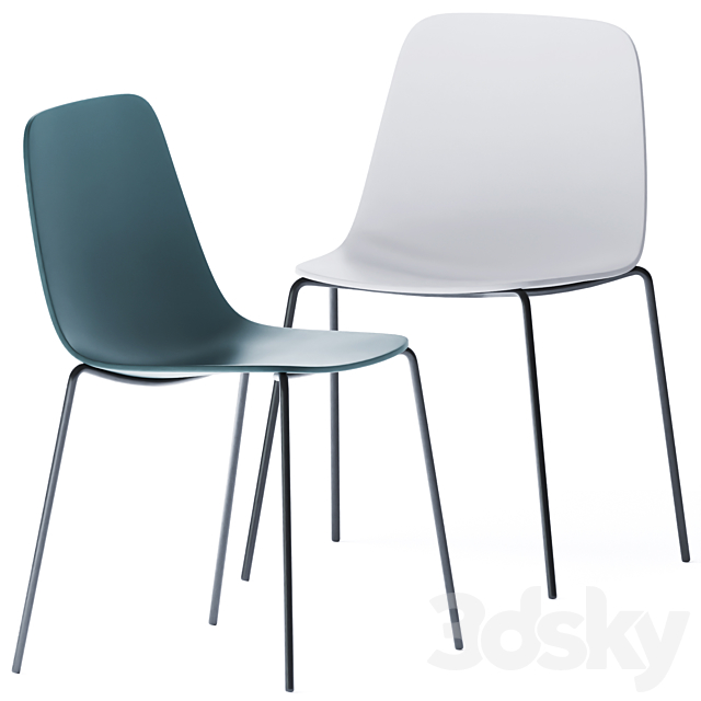 Maarten Plastic Four Legs Chair by Viccarbe 3DSMax File - thumbnail 1