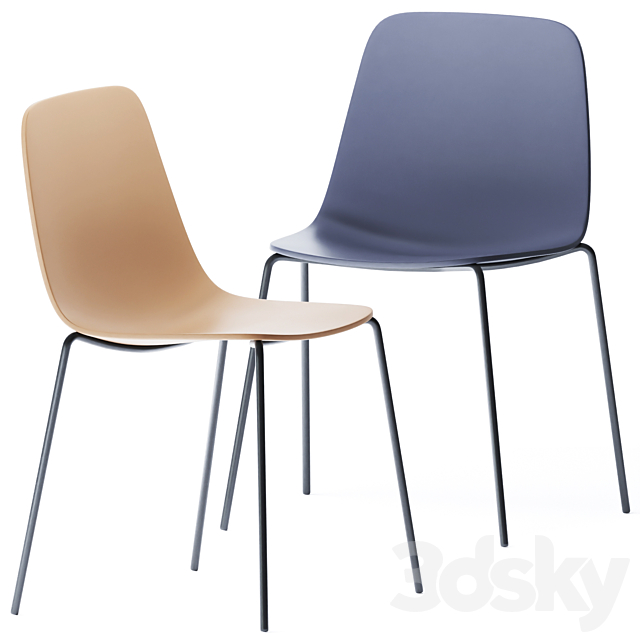 Maarten Plastic Four Legs Chair by Viccarbe 3DSMax File - thumbnail 2