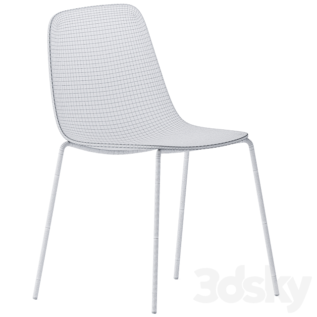 Maarten Plastic Four Legs Chair by Viccarbe 3DSMax File - thumbnail 4