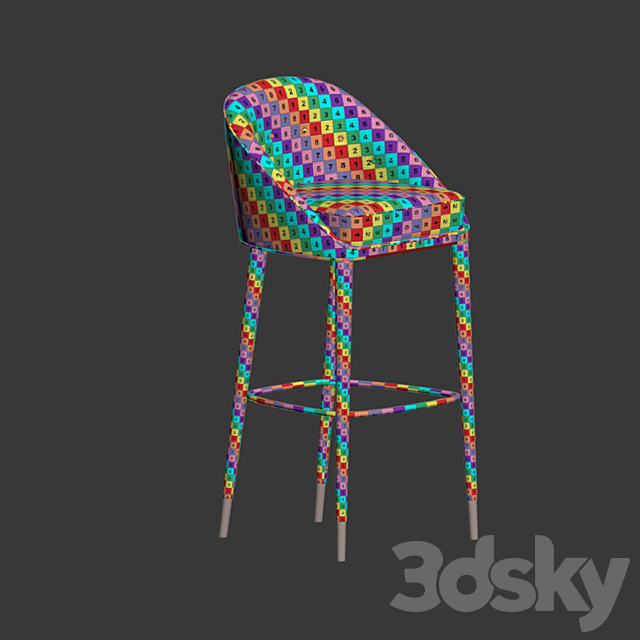 Malay Bar Stool Brabbu 3DS Max Model - thumbnail 5