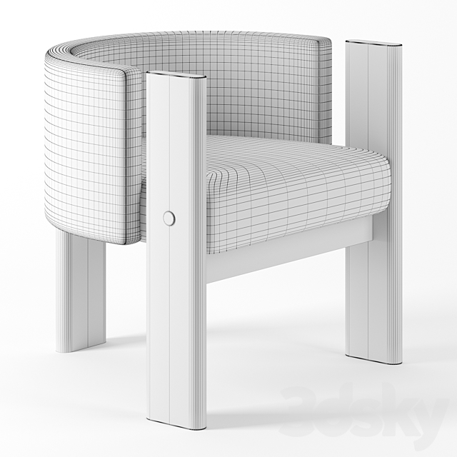 Malta dining chair by Egg Designs 3DSMax File - thumbnail 3