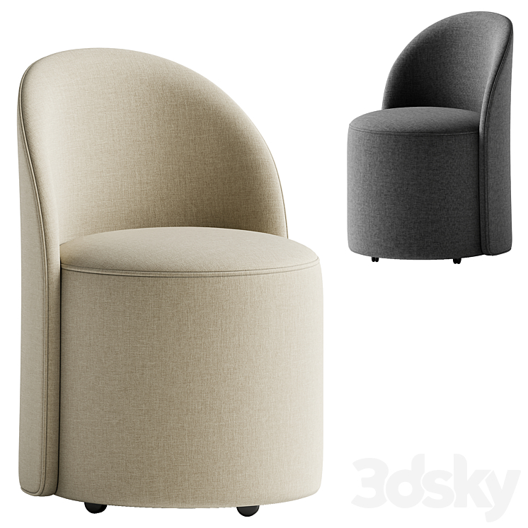 Margaux Side Chair 3DS Max Model - thumbnail 1