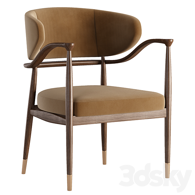 Mason dining chair 3DS Max Model - thumbnail 2