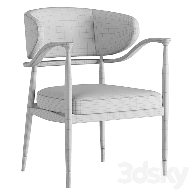 Mason dining chair 3DS Max Model - thumbnail 4