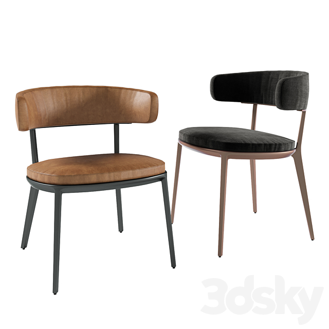 Maxalto Caratos chairs 3DS Max Model - thumbnail 2