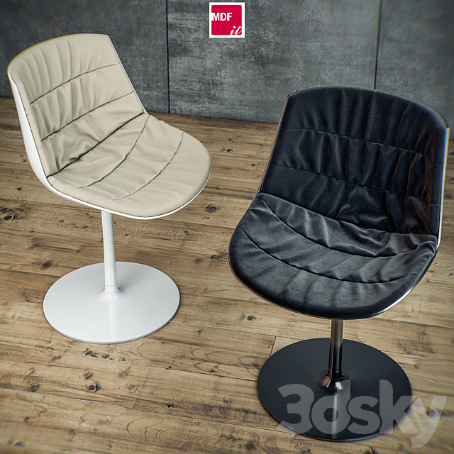 MDF italia chair Flow chair padded 3DSMax File - thumbnail 2