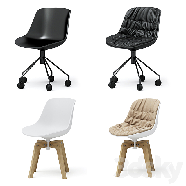 MDF Italia flow chairs set 3DSMax File - thumbnail 1