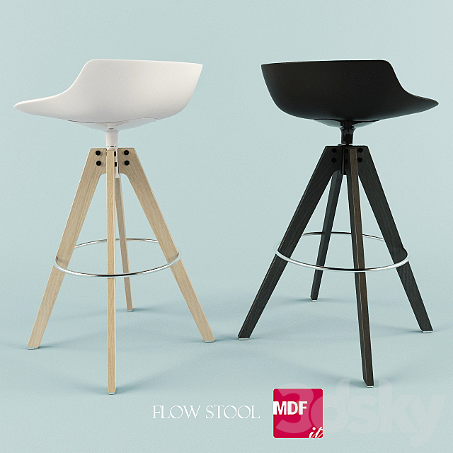 MDF Italia FLOW STOOL 3DS Max Model - thumbnail 2