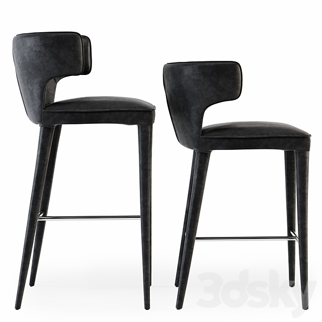 Melrose Barstool 3ds Max - thumbnail 2