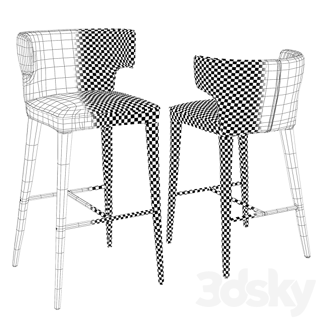 Melrose Barstool 3ds Max - thumbnail 3