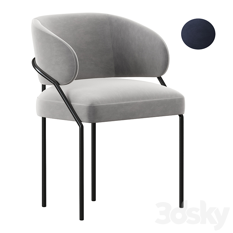 meridiani isetta dining chair 3DS Max Model - thumbnail 1