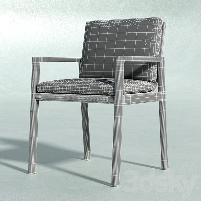 MESA TEAK ARMCHAIR 3ds Max - thumbnail 3