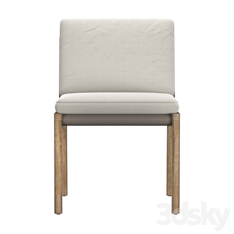 MESA TEAK DINING SIDE CHAIR 3DS Max Model - thumbnail 2