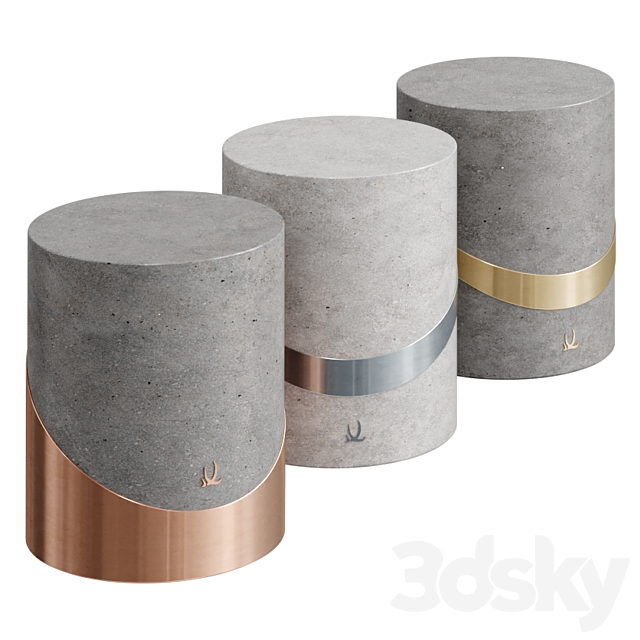 metal and concrete stools 3DSMax File - thumbnail 1