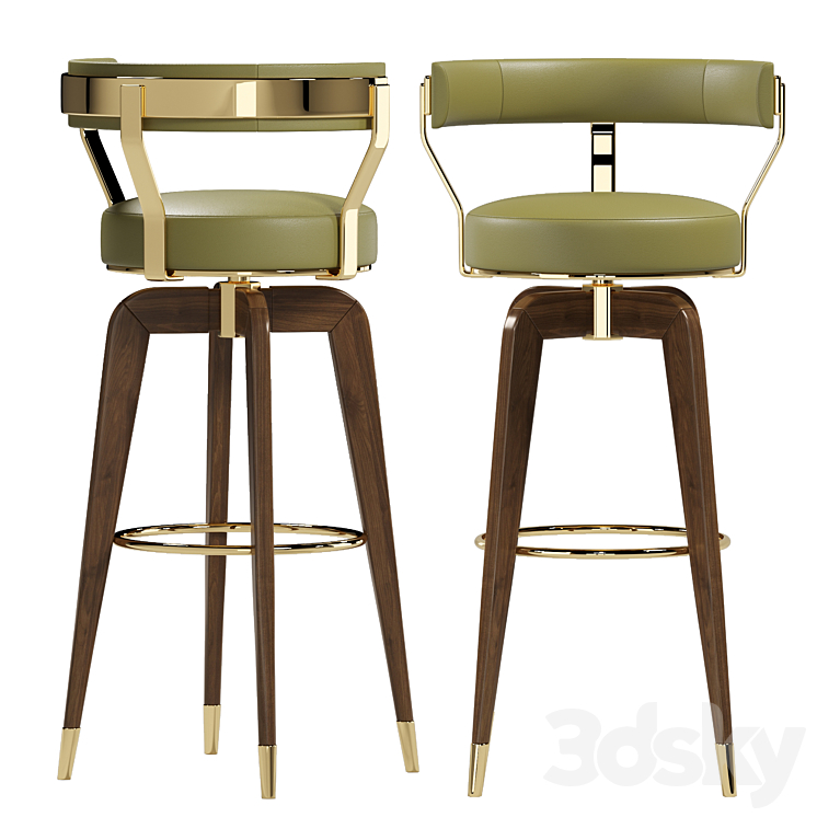 Mezzo Collection – Gilmore bar chair 3DS Max Model - thumbnail 2