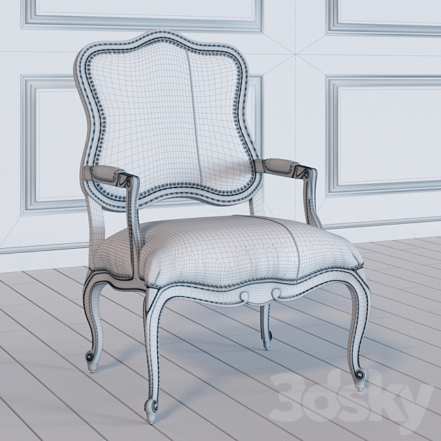 Michael Colorblock Bergere Chair 3DSMax File - thumbnail 3