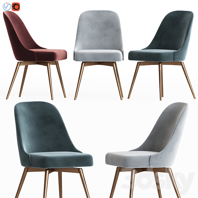 Mid-Century Office Chair Westelm 3DSMax File - thumbnail 1