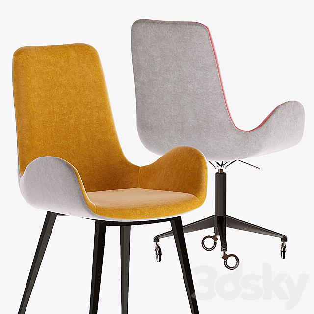 midj – collections Dalia SM TS T Chair 3DS Max Model - thumbnail 3