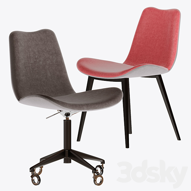 midj – collections Dalia SM TS T Chair 3DS Max Model - thumbnail 4