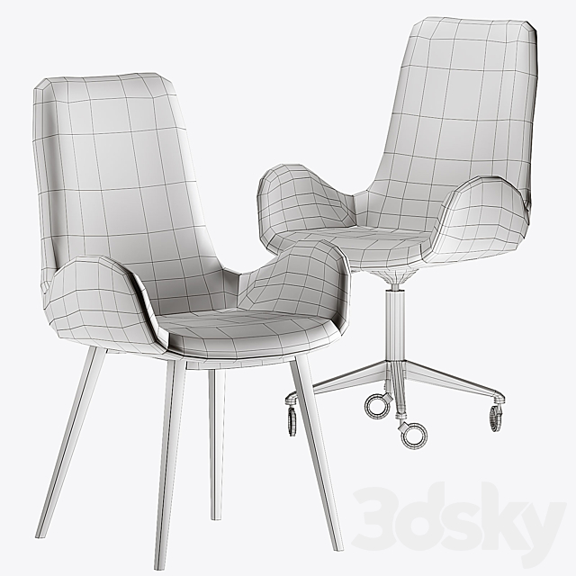 midj – collections Dalia SM TS T Chair 3DS Max Model - thumbnail 5