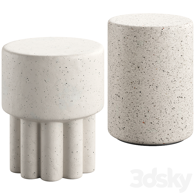 Mila Scallop Stool and Made Goods Castiel Stool 3DS Max Model - thumbnail 1