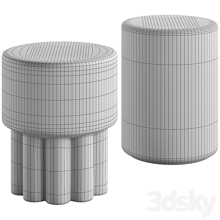 Mila Scallop Stool and Made Goods Castiel Stool 3DS Max Model - thumbnail 2