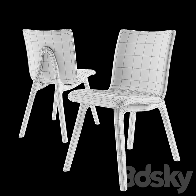 Milton chair 3DS Max Model - thumbnail 2