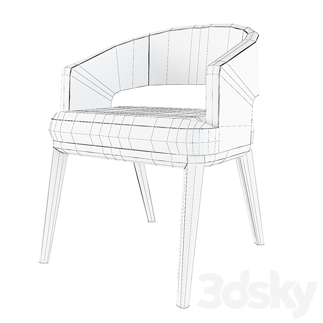 Minerva dinning chair by Holly Hunt 3DS Max Model - thumbnail 2