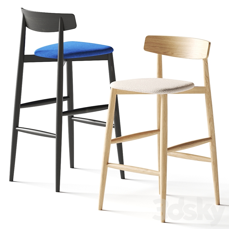 Miniforms Claretta Bar Stool 3DS Max Model - thumbnail 1