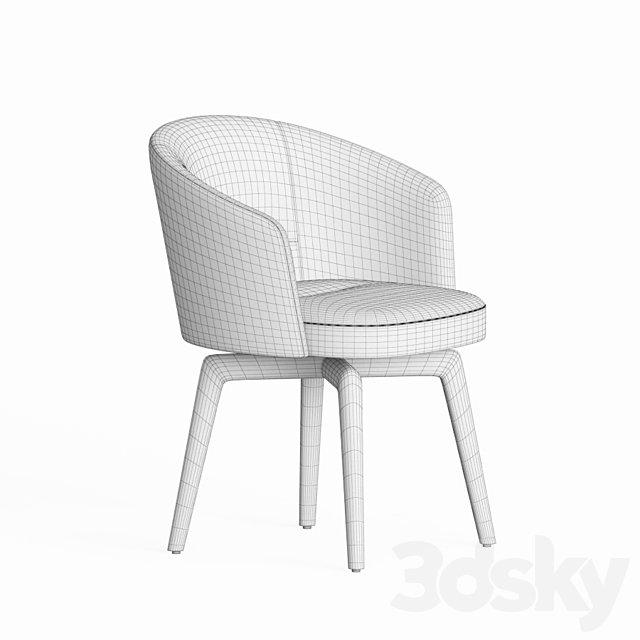 Minotti Amelie Dining Chair 3DS Max Model - thumbnail 4