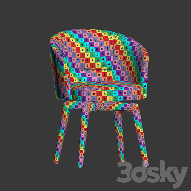 Minotti Amelie Dining Chair 3DS Max Model - thumbnail 5