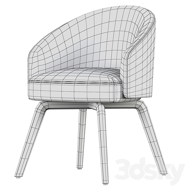 Minotti AMELIE LOUNGE chair 3DSMax File - thumbnail 4