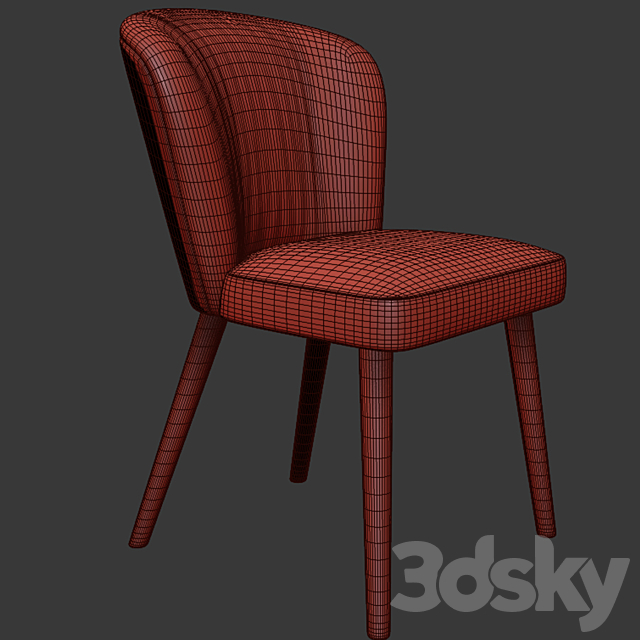 Minotti Aston Dining Chair 3DSMax File - thumbnail 2