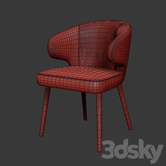 Minotti Aston Dining Chair 3DSMax File - thumbnail 3