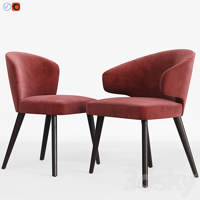 Minotti Aston Dining Chair Set 3ds Max - thumbnail 2