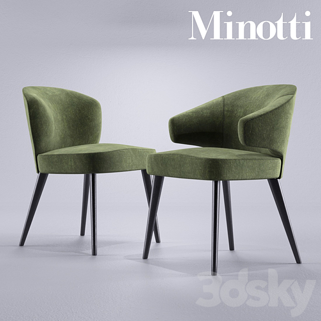 Minotti Aston Dining chairs Poltroncina 3DSMax File - thumbnail 1